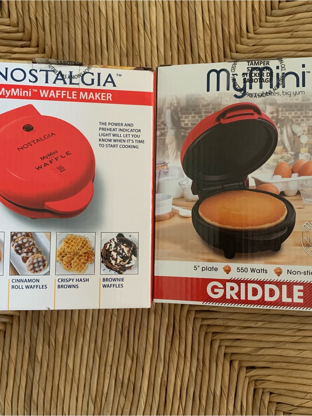 Nostalgia MyMini Waffle Maker and griddle bundle
